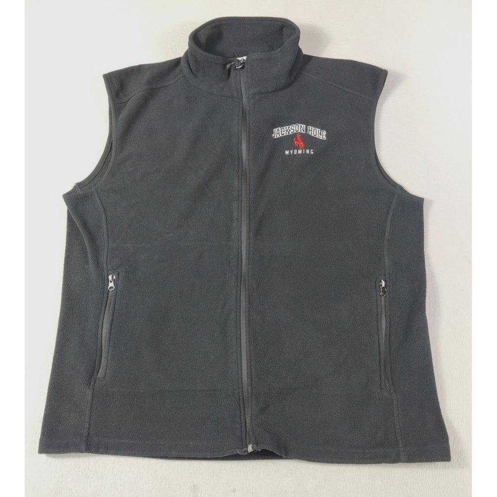 Ouray Sportswear Vest Mens XL Black Fleece Jackson Hole Wyoming Zip‎ Pockets
